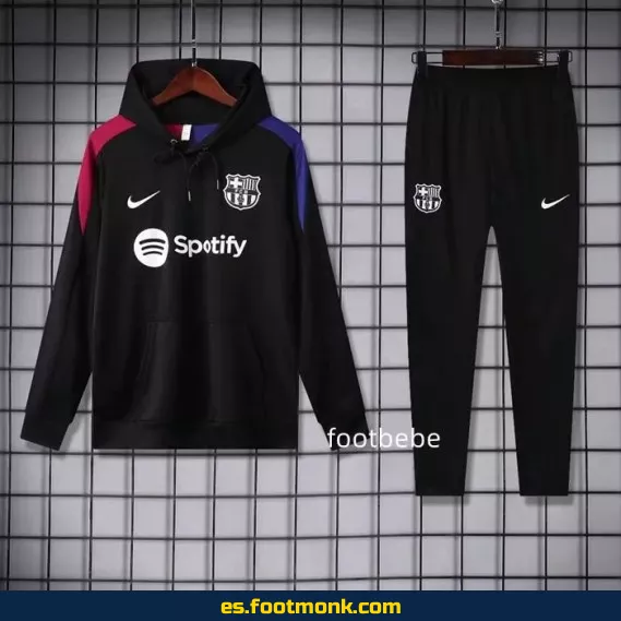 Sudadera con capucha Barcelona 2024-2025 negra – Colección Oficial de Fútbol