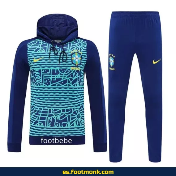 Sudadera con Capucha del Equipo de Brasil 2024-2025 Camuflaje Azul – Camiseta de Fútbol Edición Especial