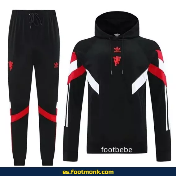 Sudadera con capucha Manchester United 2024-2025 negra - Camisetas de fútbol oficiales