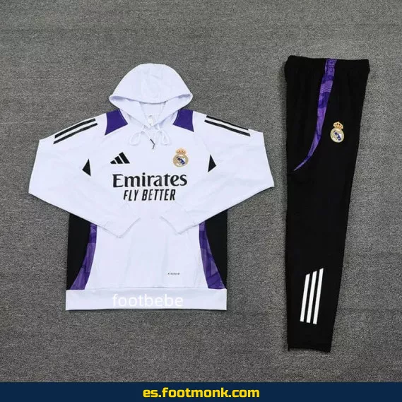 Sudadera con Capucha Real Madrid 2024-2025 Blanca – Camisetas de Fútbol Oficiales