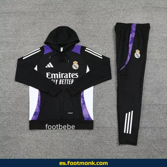 Sudadera con Capucha Real Madrid 2024-2025 Negro Violeta – Edición Oficial
