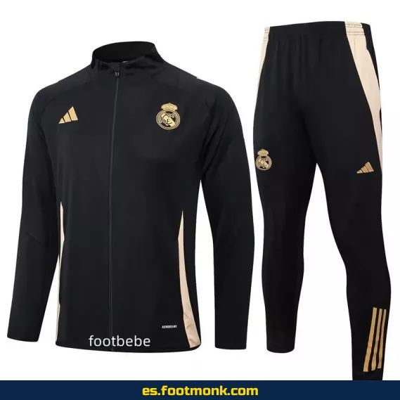 Chaqueta Real Madrid 2024-2025 Negra – Edición Oficial – Envío Rápido