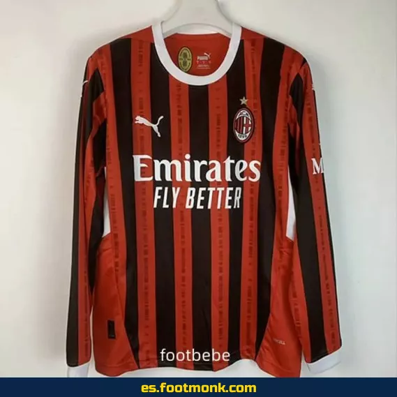 Camiseta AC Milan 2024-2025 Local Manga Larga - Edición Oficial