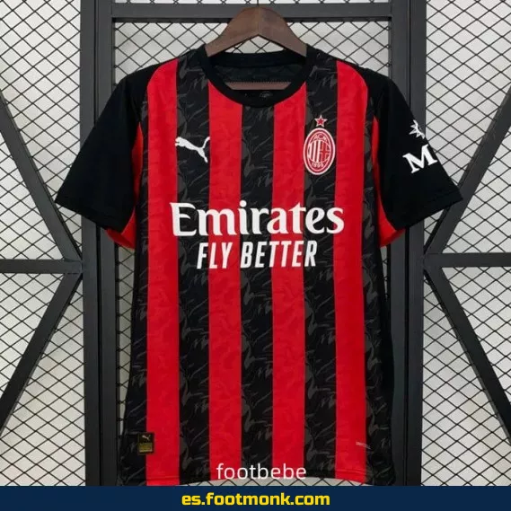 Camiseta Oficial AC Milan Local 2025-2026 - Edición Nueva Temporada