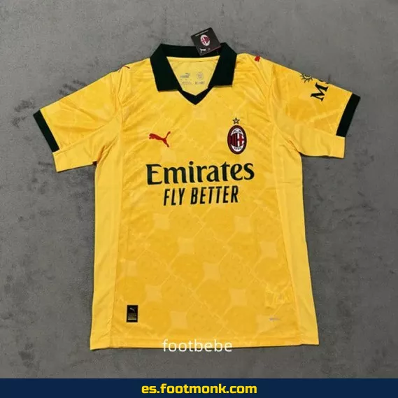 Camiseta AC Milan 2025-2026 Amarilla - Edición Oficial - Envío Rápido