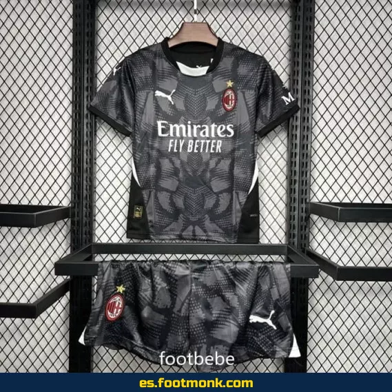 Camiseta AC Milan Niños Portero 2024-2025 Negra – Oficial