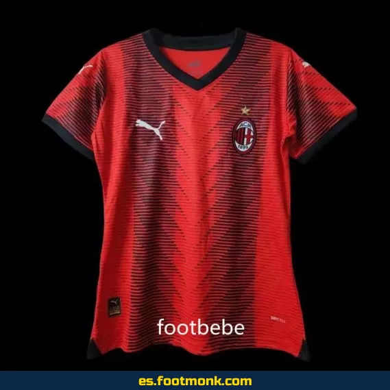 Camiseta AC Milan Mujer 2023-2024 Local Roja – Edición Oficial