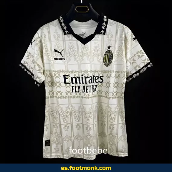 Camiseta AC Milan Mujer x PLEASURES 2023-2024 Cuarta Equipación Blanca – Edición Especial