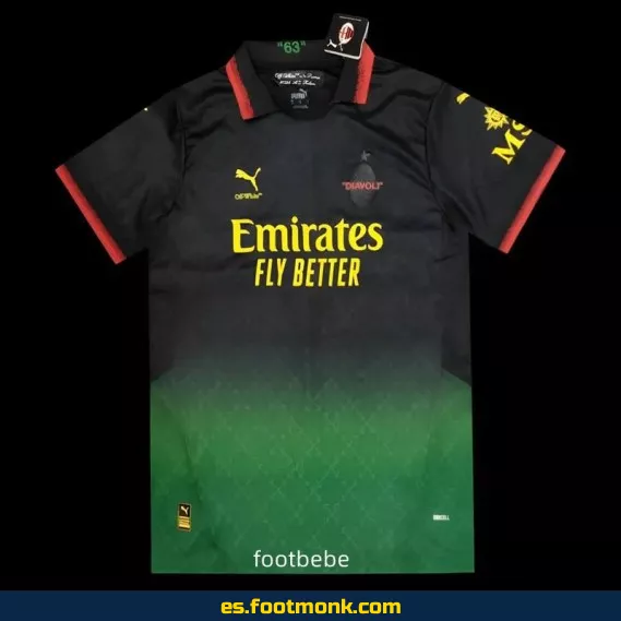 Camiseta AC Milan OFFWHITE 2025-2026 Negra Edición Especial – Colección Exclusiva