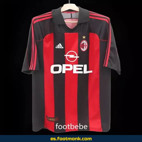 Camiseta AC Milan Vintage 2000-2001 Local - Edición Retro - Réplica Oficial
