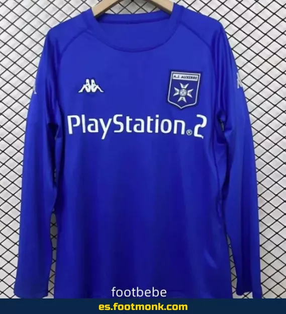 Camiseta Retro AJ Auxerre Vintage 2003-2004 Azul Manga Larga – Edición Especial