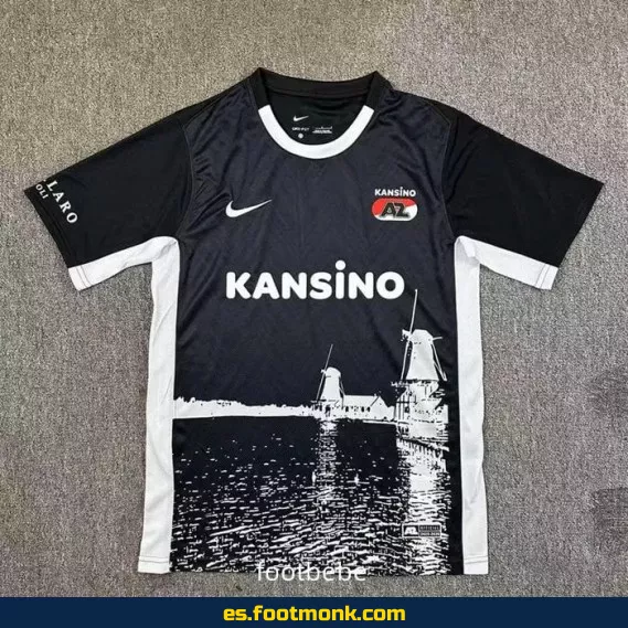 Camiseta Oficial AZ Alkmaar 2024-2025 Zaansche Windmills Negra – Edición Especial