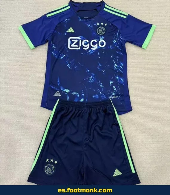 Camiseta Oficial Ajax Niños 2025 Azul – Edición Nueva Temporada