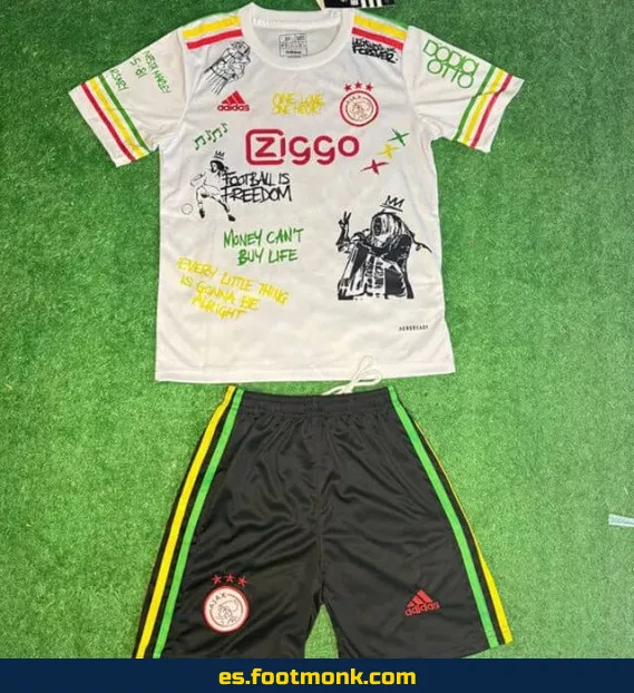 Camiseta Ajax Niños Vintage 2021-2022 Blanca – Edición Retro, Fútbol Oficial