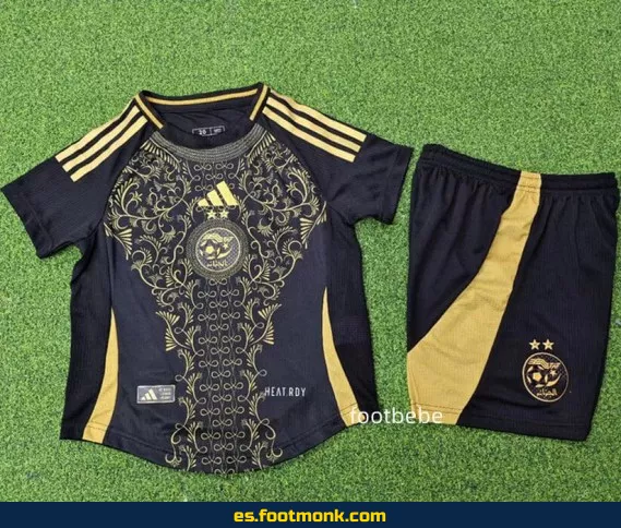 Camiseta de Fútbol de la Selección de Argelia para Niños 2024-2025 - Negra