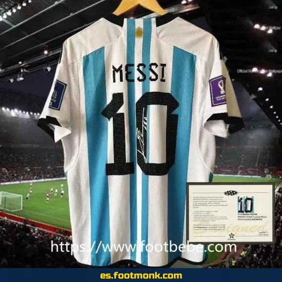 Camiseta Argentina 10 Messi Firma Original 2022 Edición Especial – Domicilio | Camisetas de Fútbol Oficiales