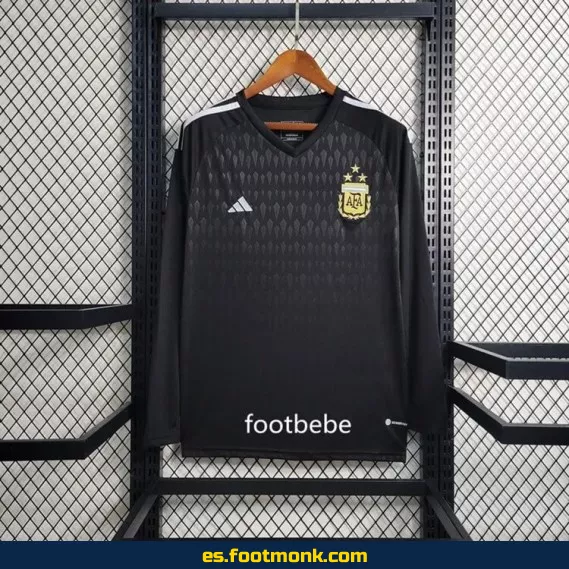 Camiseta Argentina 3 Estrellas 2023-2024 Negra Manga Larga - Edición Oficial