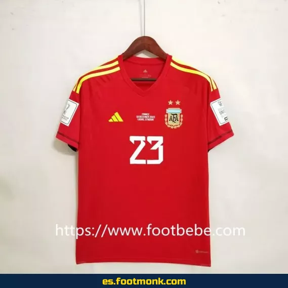 Camiseta de Portero de Argentina Mundial 2022 - Edición Especial Roja - Réplica Oficial