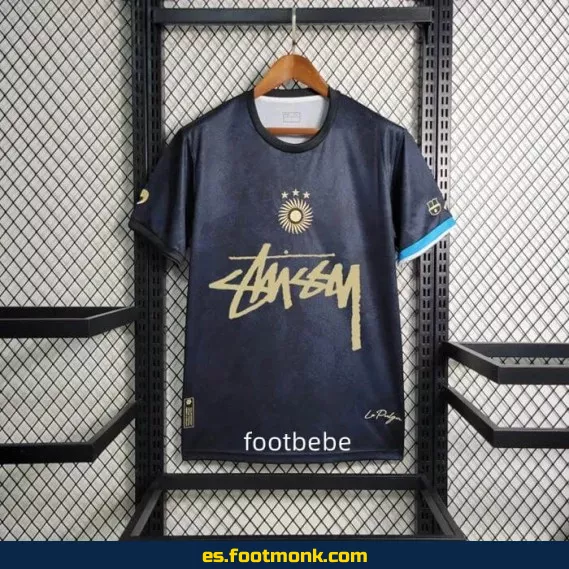 Camiseta Argentina La Pulga Stussy 2024 Edición Especial - Negro