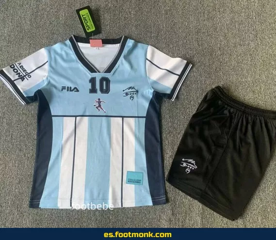 Camiseta Argentina Vintage Infantil 10 Maradona 2001 - Edición Retro para Niños