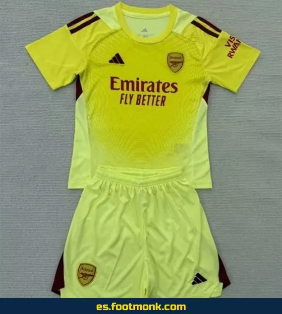 Camiseta Oficial del Arsenal para Niños 2025-2026 - Amarilla