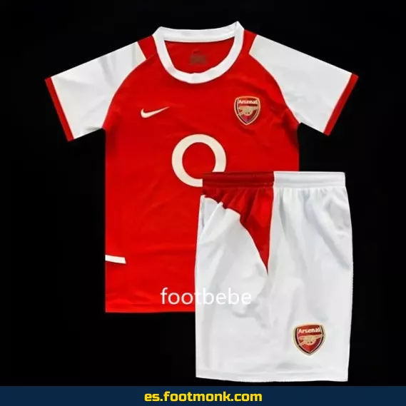 Camiseta Vintage Arsenal Niños 2002-2004 Local - Edición Retro Oficial