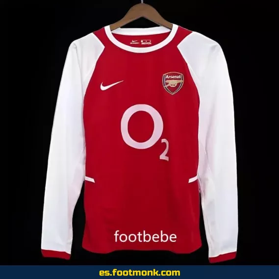 Camiseta retro Arsenal 2002-2004 local manga larga - Edición clásica