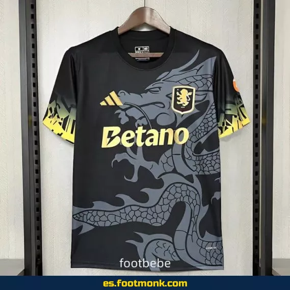 Camiseta Oficial Aston Villa 2025-2026 Dragon Negro - Edición Especial