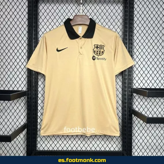 Polo FC Barcelona 2024-2025 Edición Oficial – Camiseta de Fútbol Hombre (Color Kaki)