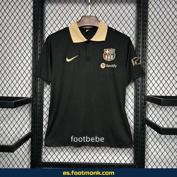 Polo FC Barcelona 2024-2025 Negro - Camiseta Oficial de Fútbol Edición Especial