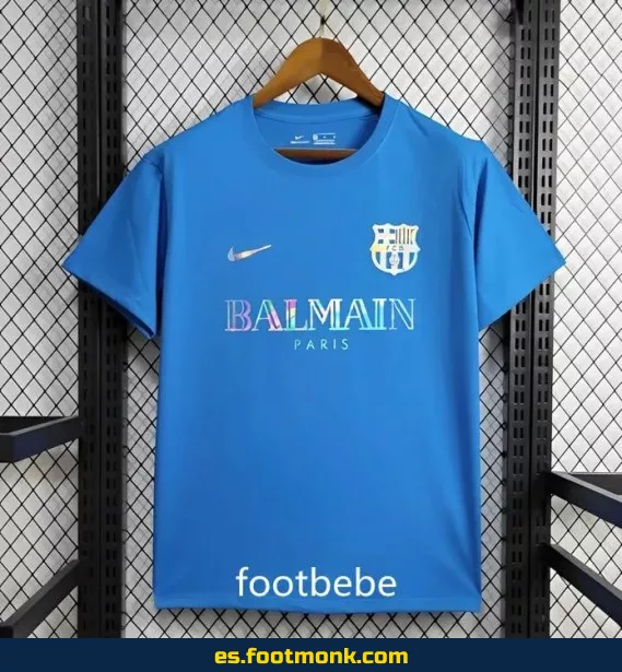 Camiseta FC Barcelona x Balmain 2024-2025 Edición Especial Azul – Oficial y Exclusiva