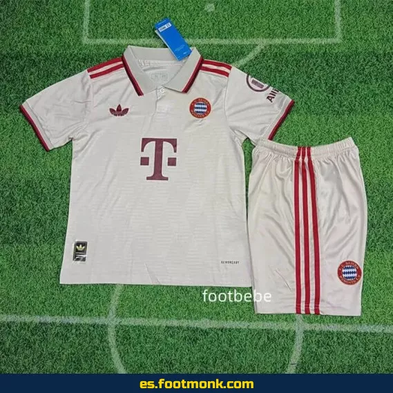 Camiseta Bayern Munich Niños 2024-2025 Tercera Equipación Blanca – Oficial