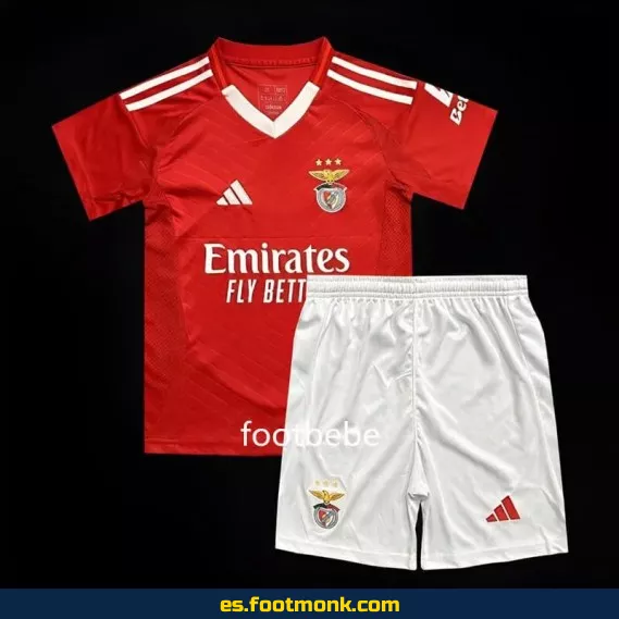 Camiseta Oficial del Benfica Infantil 2024-2025 Local Roja – Comprar Camisetas de Fútbol para Niños
