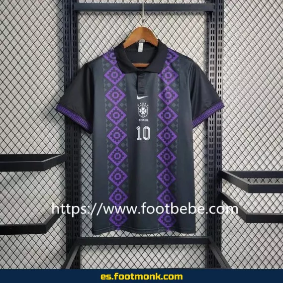 Polo Brasil 2023-2024 Negro – Camiseta Oficial de Fútbol