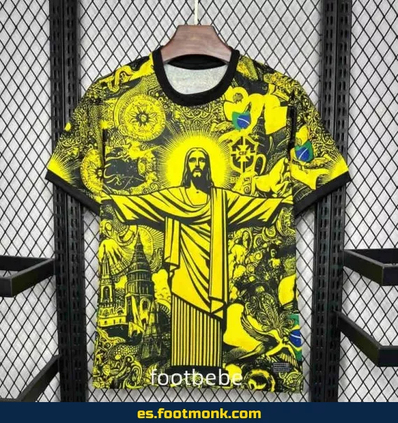 Camiseta Brasil 2024-2025 Cristo Redentor Amarilla – Edición Especial