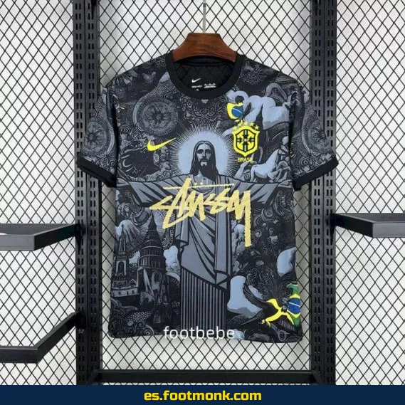 Camiseta de Portero Brasil 2024 STUSSY Copa América - Edición Especial | Réplica Oficial | Envío Rápido