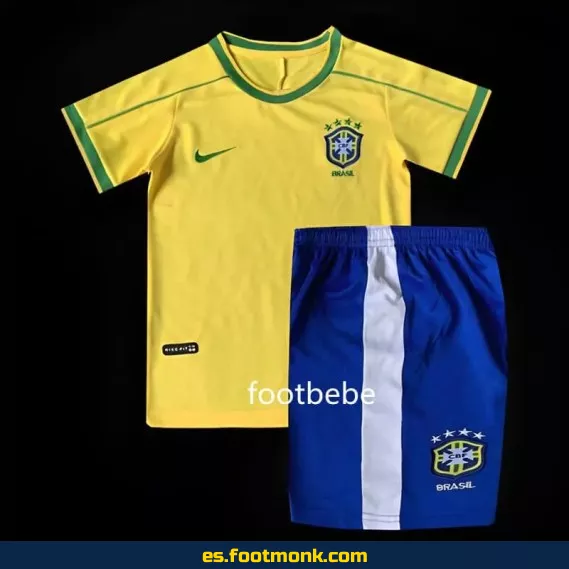 Camiseta Brasil Infantil Vintage 1998 Local - Edición Retro