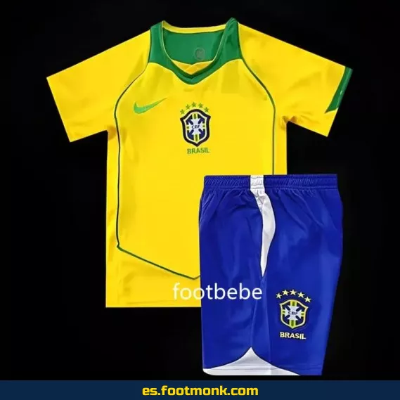 Camiseta de Brasil Infantil Vintage 2004 Local - Edición Retro