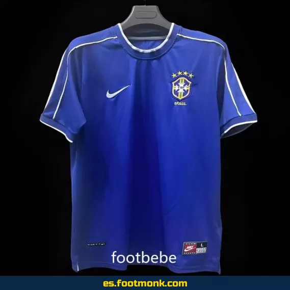 Camiseta Brasil Vintage 1998 Exterior Azul – Edición Retro