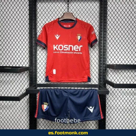 Camiseta Oficial CA Osasuna Niños 2024-2025 - Roja, Tallas Infantiles, Nueva Colección