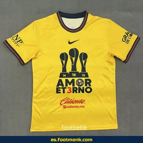 Camiseta Oficial Club América 2024 Edición Especial Tres Campeonatos - Amarilla