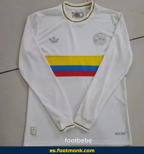 Camiseta Colombia 2024-2025 100 Años Edición Especial Blanca Manga Larga – Oficial