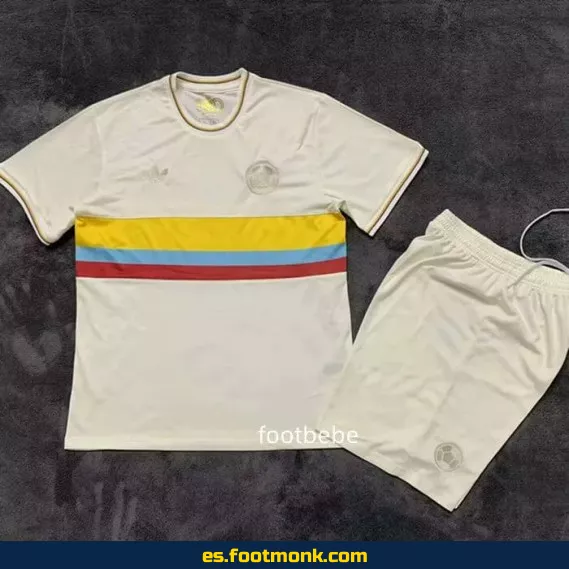 Camiseta Colombia Niños 2024-2025 100 Años Blanca – Edición Especial