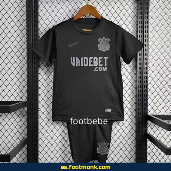 Camiseta Corinthians Niños 2024-2025 Tercera Equipación Negra – Oficial