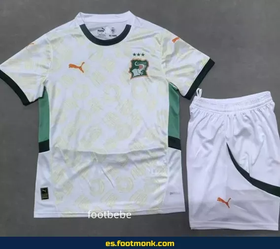 Camiseta de Fútbol Costa de Marfil Niños 2025 Blanca – Edición Oficial