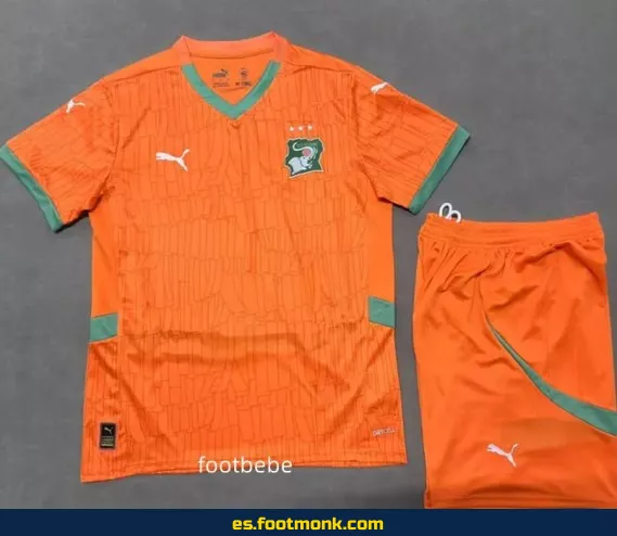 Camiseta de Fútbol Costa de Marfil Infantil 2025 Naranja – Edición Especial