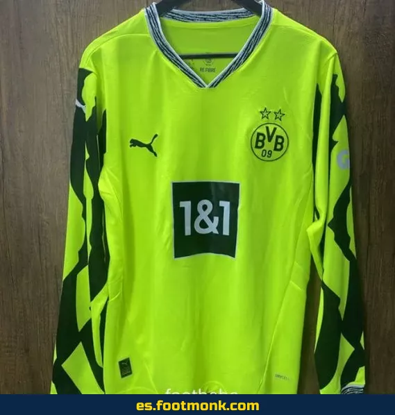 Camiseta Dortmund 2025-2026 Verde Fluorescente Manga Larga – Edición Oficial