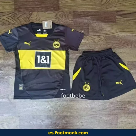 Camiseta Dortmund Niños 2024-2025 Tercera Equipación Negra – Oficial