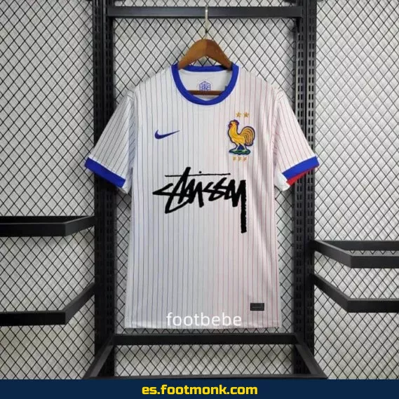 Camiseta Francia Exterior Stussy 2024 Blanca – Edición Especial