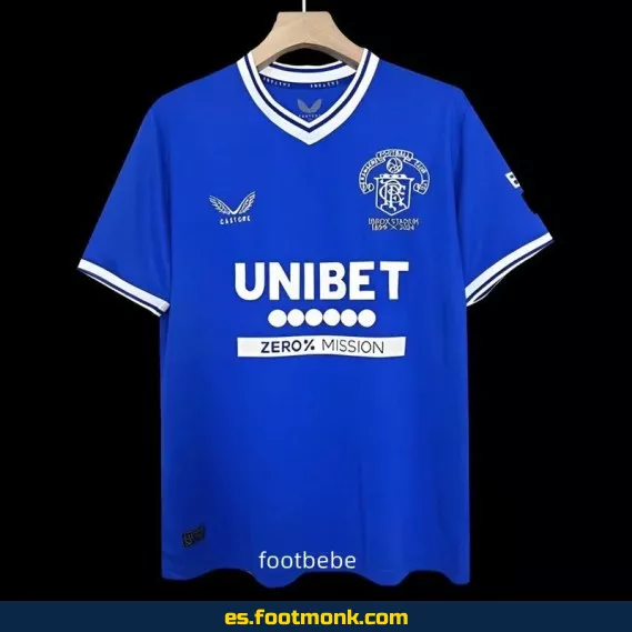 Camiseta Oficial Glasgow Rangers 125 Aniversario 2024-2025 - Edición Especial Azul